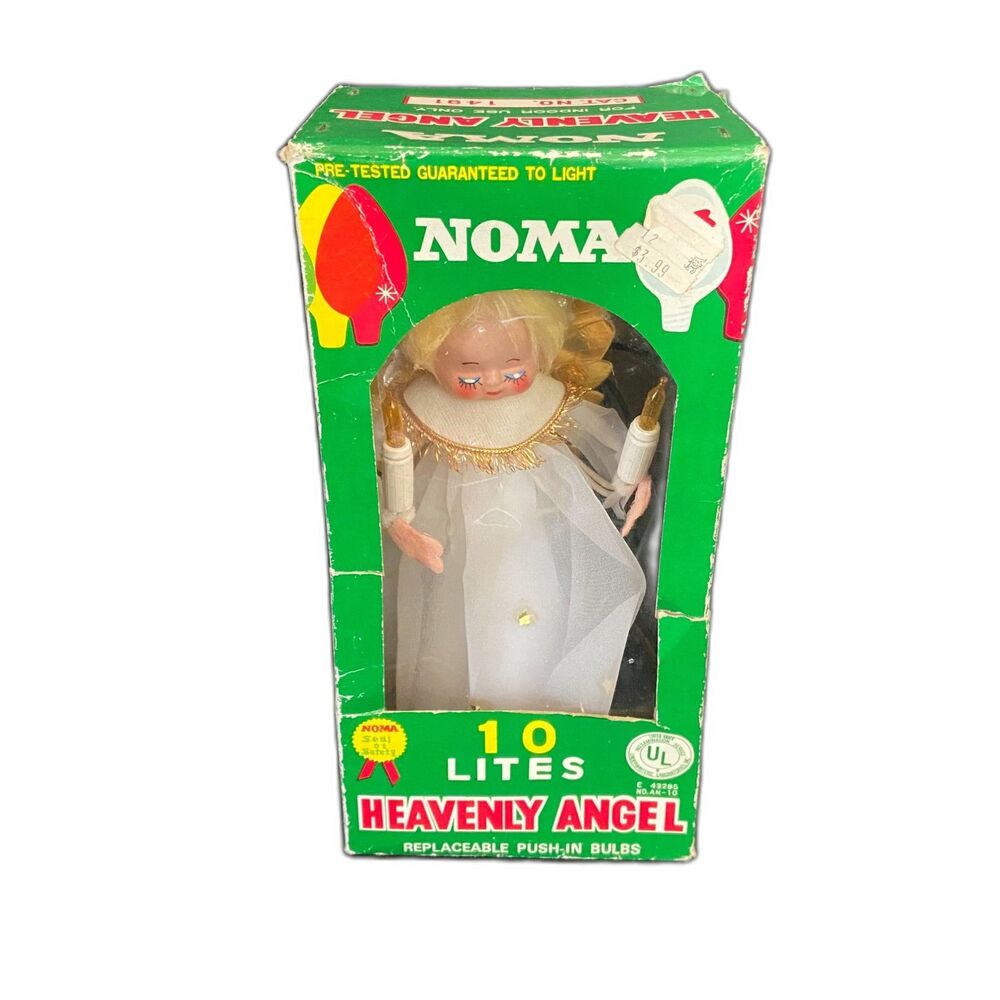 VTG Noma Heavenly Angel Tree Topper Lighted Japan w Box Nostalgic Xmas